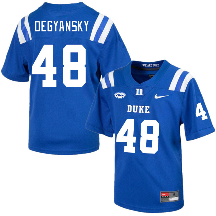 Men #48 Ryan Degyansky Duke Blue Devils College Football Jerseys Stitched Sale-Royal